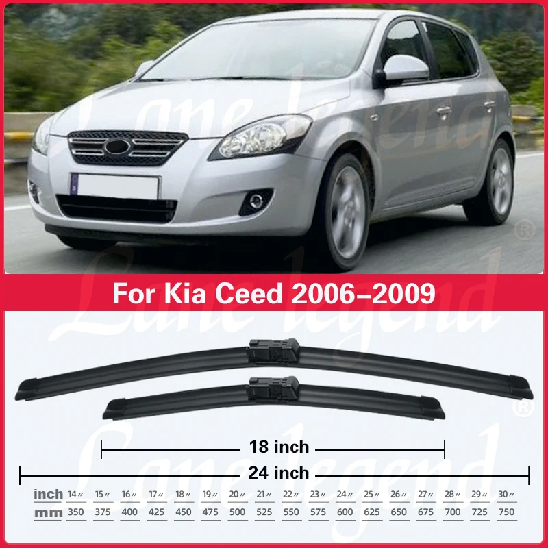 For Kia Ceed 2006 2007 2008 2009 Car Front Rear Wiper Blades Windshield Windscreen Window Rain Brushes Car Accessories 24\