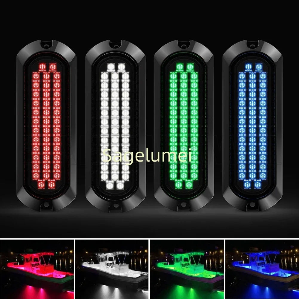 

12 В 24 В Автомобильный морской лодка Светодиодный светильник из нержавеющей стали Водонепроницаемый 40 светодиодов Задний фонарь Яхта Подводный фонарь Светодиодные продовольственные фонари