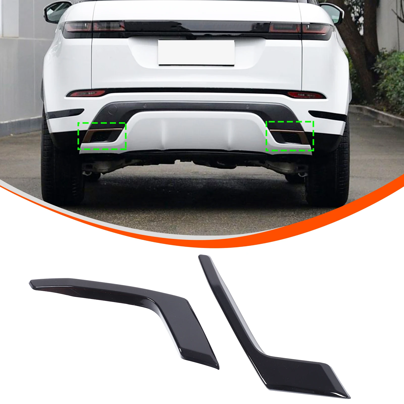 

ABS Exhaust Tip Cover Tailpipe Trim For 2019-2025 Land Rover Range Rover Evoque Automotive Exterior Accessories