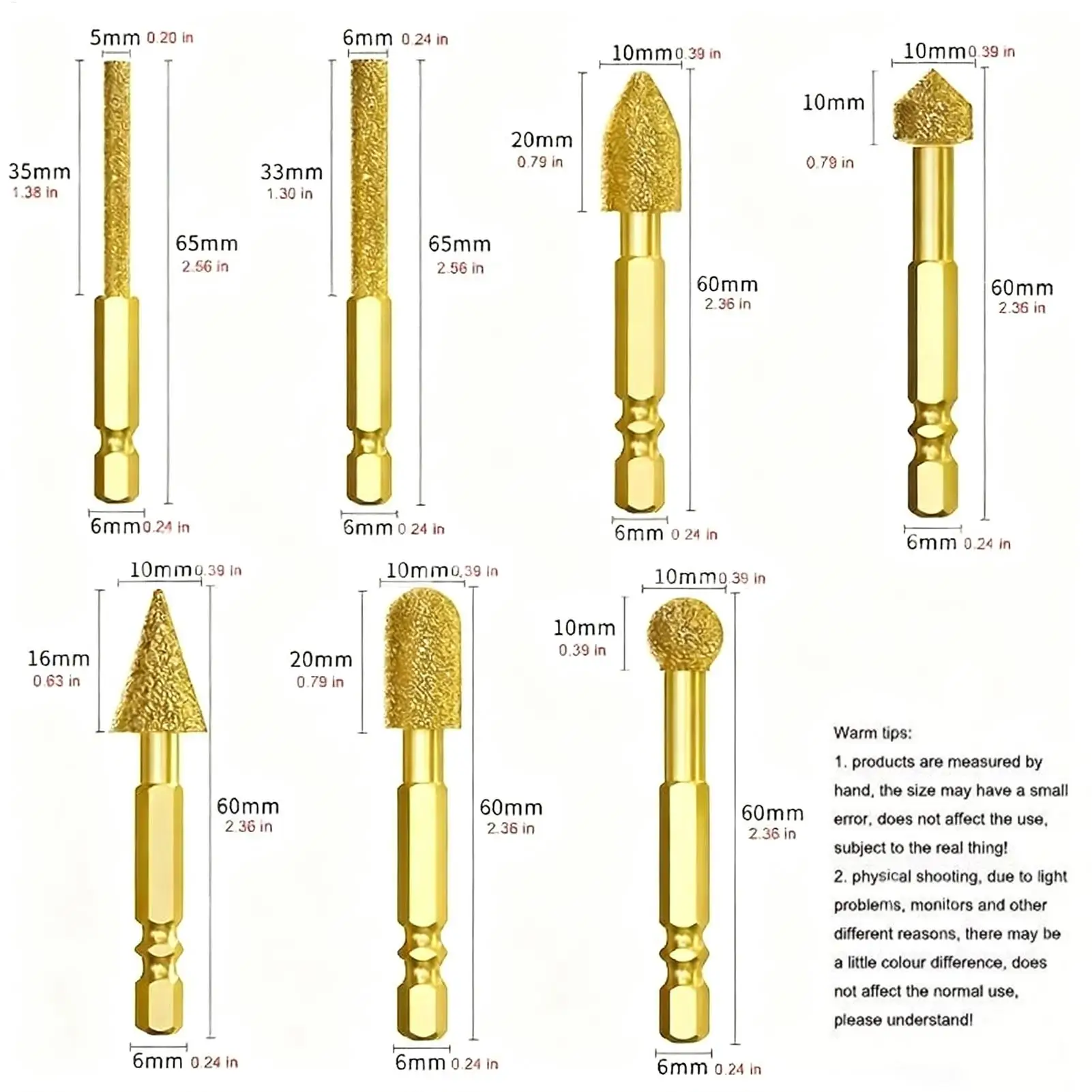 Zestaw frezów węglikowych 7 sztuk, trzpień sześciokątny, akcesoria do elektronarzędzi, zestaw wierteł do metalu do szlifowania, frezowania, polerowania metalu