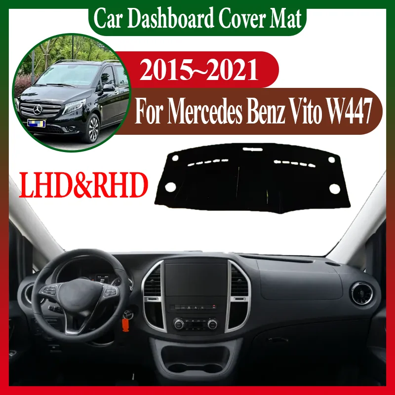 

Авто интерьер для Mercedes Benz Vito W447 2015 ~ 2021 автомобильный коврик для приборной панели, противоскользящий солнцезащитный коврик для центральной консоли, чтобы избежать светового коврика