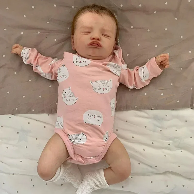 18inch Reborn Baby Doll Sleeping Baby Girl Rosalie Real Looking Baby Dolls 3D Skin with Visible Veins Muñecas Bebes Reborn Dolls