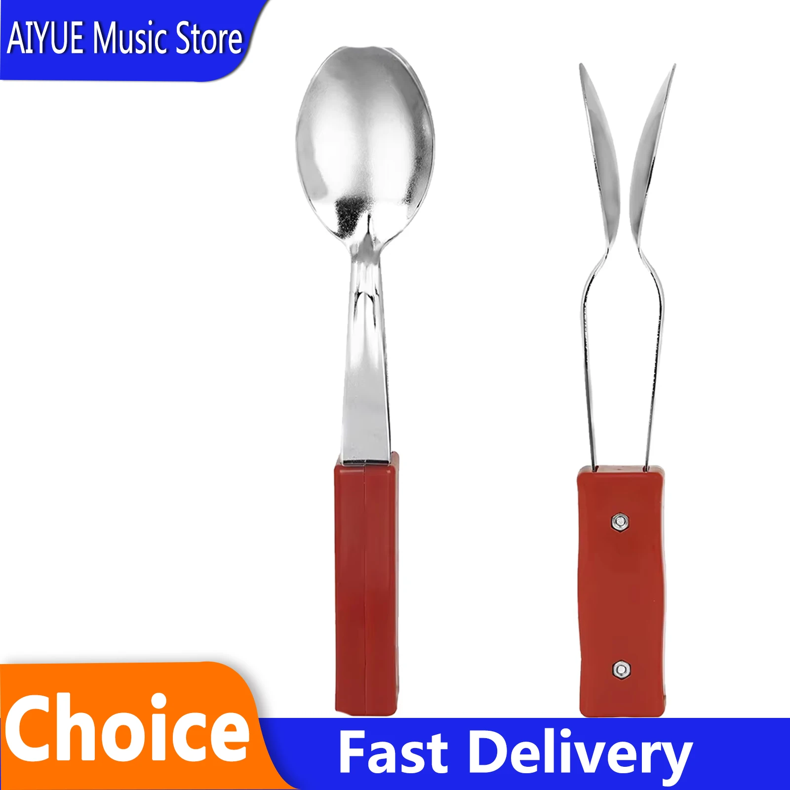 10 Pcs Orff Instrument Soundboard Spoon Metal Spoon Soundboard Early Musical enlightenment Fun For Children Castanets Rhythm