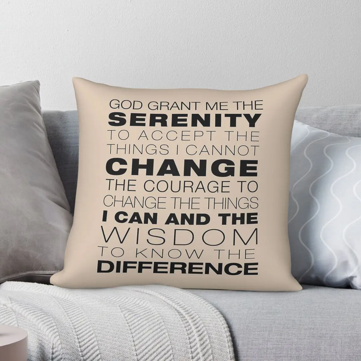 Serenity Prayer Hope Faith Pillowcase Polyester Linen Velvet Creative Zip Decor Throw Pillow Case Sofa Cushion Cover