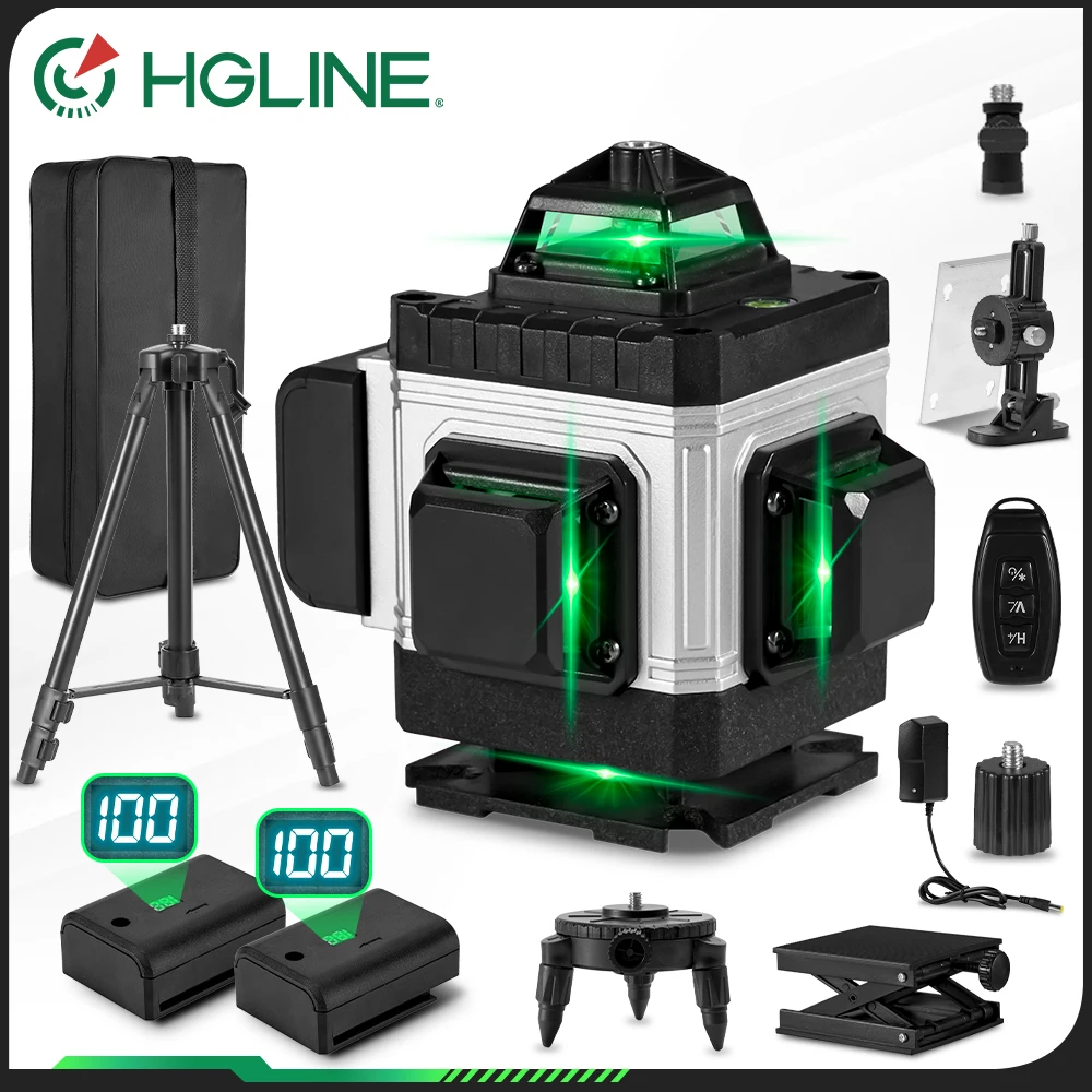 HGLINE Professioneel 16-lijnen laserniveau met APP-afstandsbediening Zelfnivellerend 360 °   Horizontaal en verticaal laserniveau - afbeelding 2