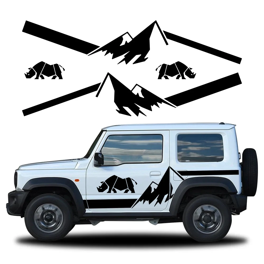 Car Door Side Stickers Kit for SUZUKI JIMNY JB64 JB74 Rhino Auto Boby Stripe Decal Waterproof Vinyl Film Car Accessorie Exterior