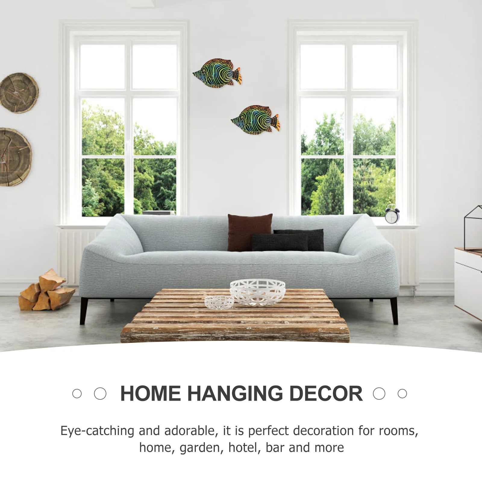 

Metal Iron Fish Wall Art Hanging Ornament Creative Sculpture Ocean Style Home Hanging Wall Decoration Indoor Outdoor