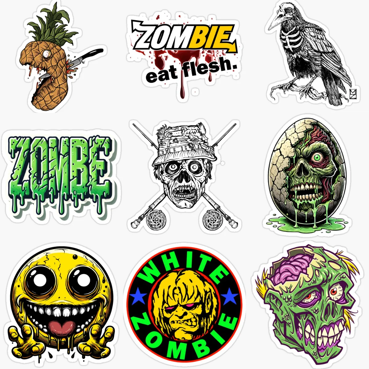 

Terrifying ZOMBIE Skull Creative Personalized Car Sticker for Decorate Car Van Wall Window Fridge Helmet Decal Accessories
