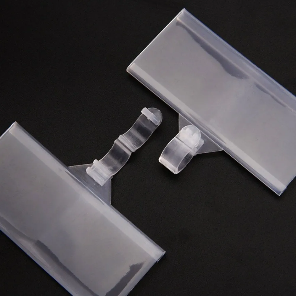 10Pcs High Quality Plastic Price Tag Holder Translucent Snapon Lockon Sign Card Holder Hanging Label Holder Wire Shelf