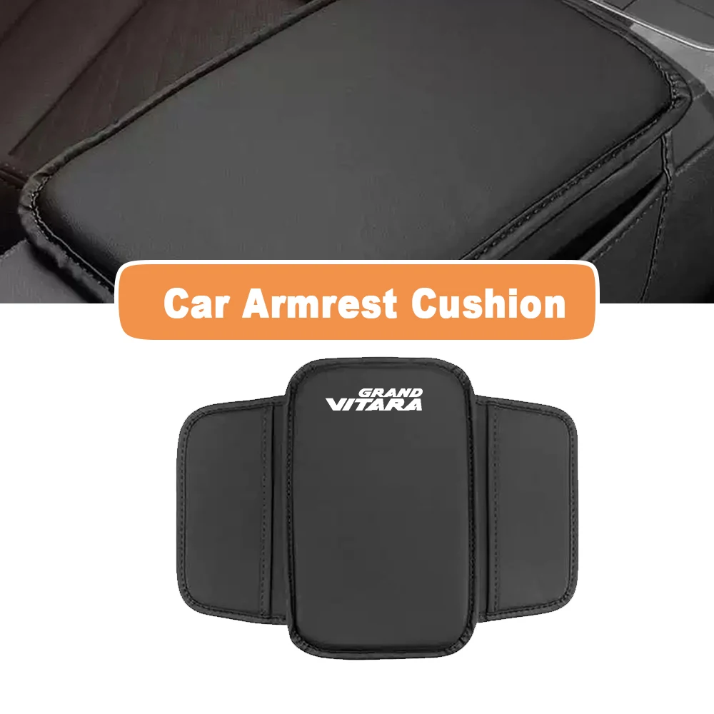 PU Leathe Center Console Heightening Comfort Armrest Pad Cover with Storage Pocket Anti Scratch For Suzuki Grand Vitara view 3