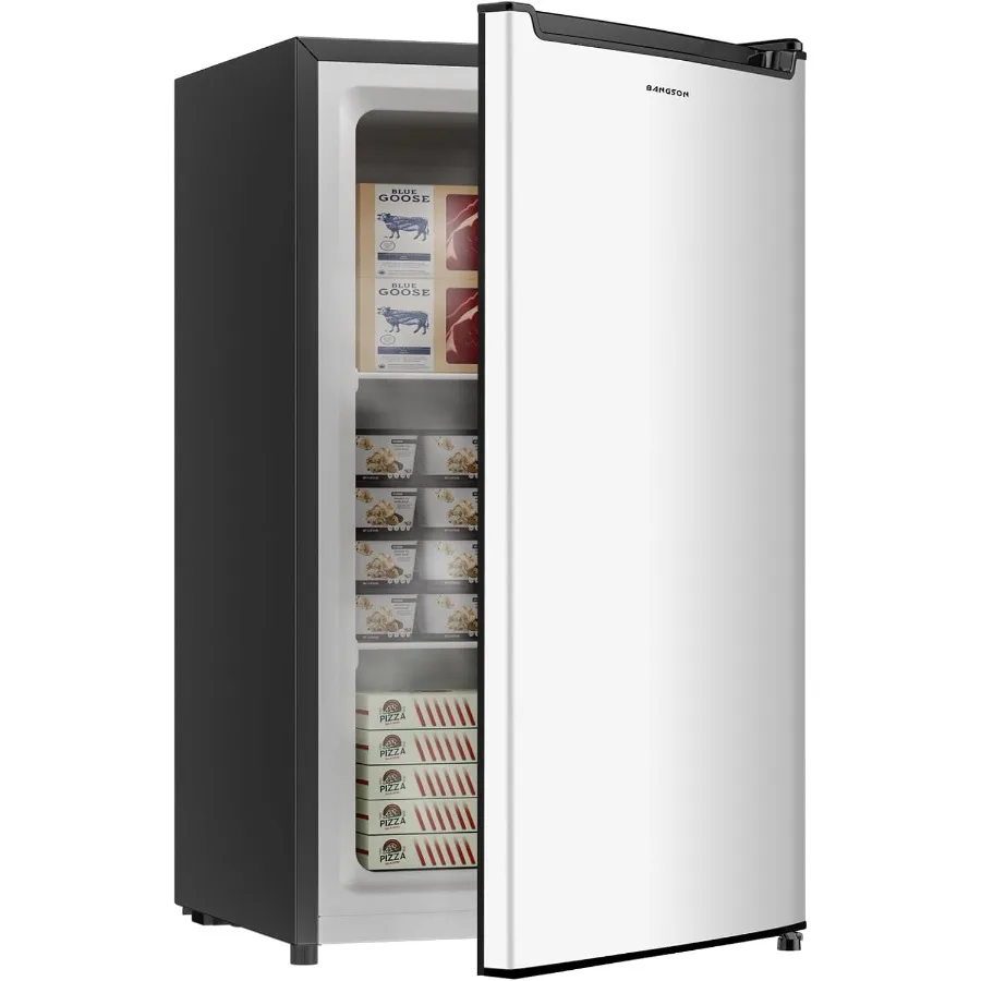Compact Mini Freezer with Reversible Door and Adjustable Thermostat for Garage Dorm Office or Apartment Energy-Saving 2.1 Cu.Ft