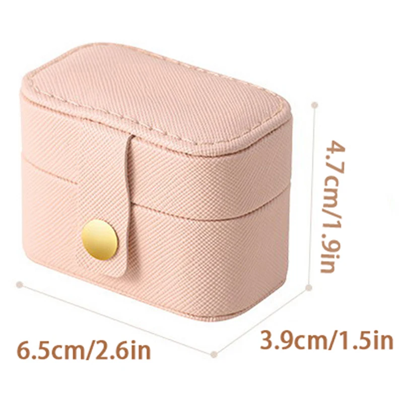 1pc Mini PU Leather Storage Box Portable Ring Earrings Organizer Jewelry Gifts Boxes