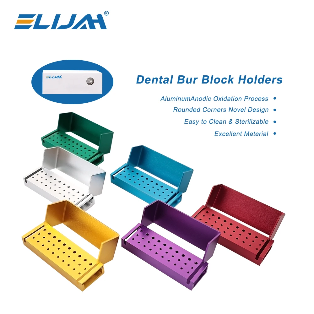 ELIJAH Dental Burs 30 Holes Aluminium Block Dental Bur Drill Sterilization Holder HighLow Speed Handpiece Needles Holder