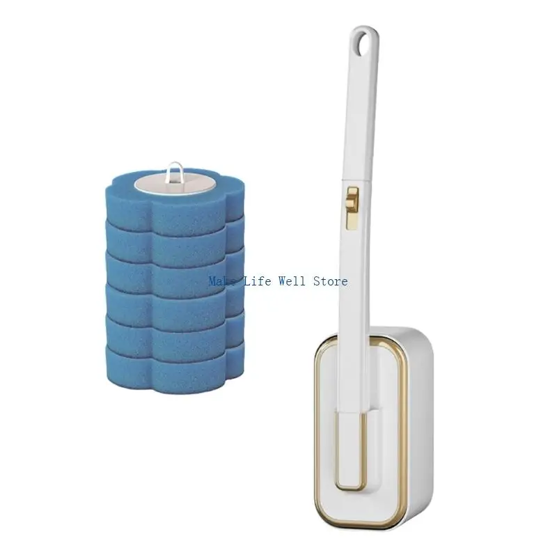  Bathroom Toilet Washing Brush with Replaceable Brush Head Bathroom Accessories