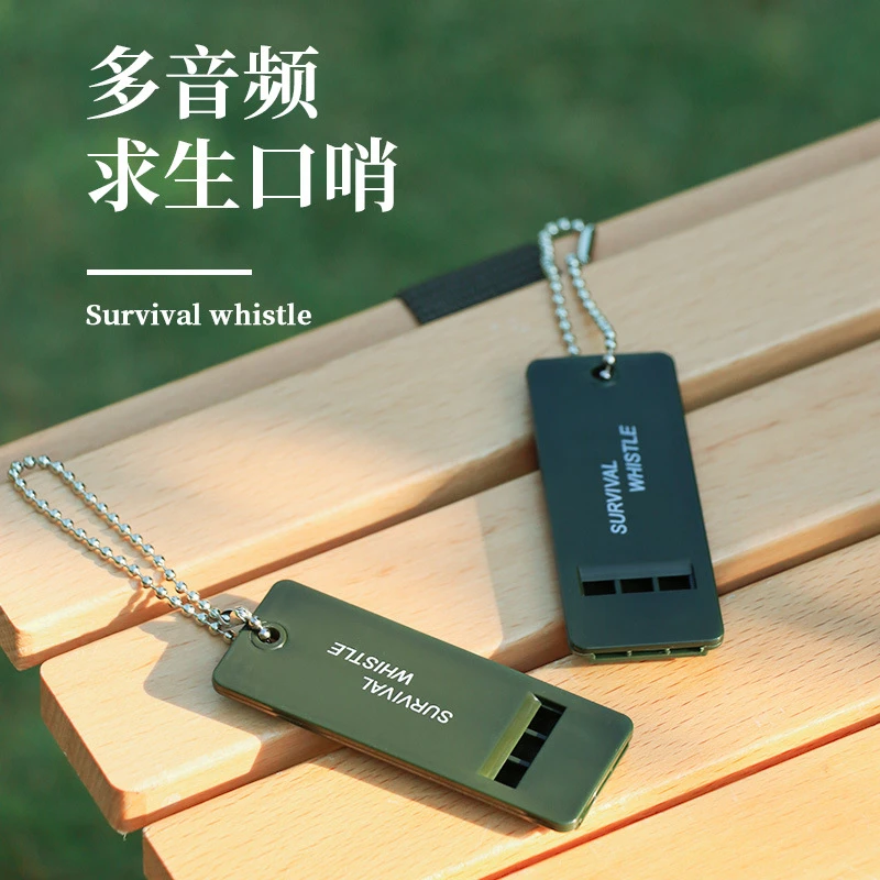 Multi-frequency outdoor survival whistle High-pitched emergency call whistle high-decibel with a chain for easy portability