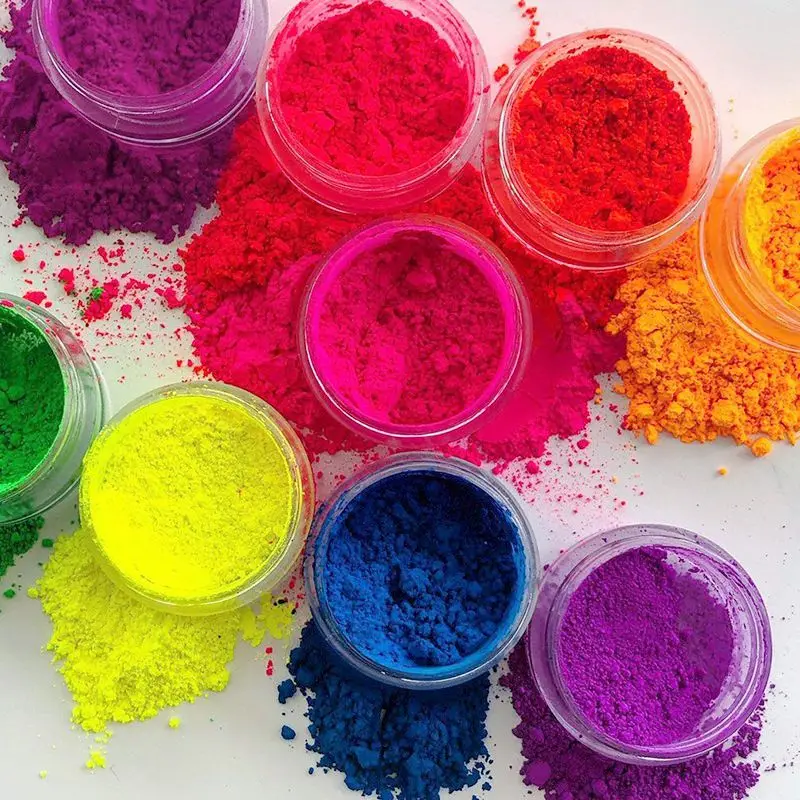 Mixed 5 Color/Set Neon Nail Coating Fluorescent Powder Phosphor Pigment for Nail Polish&Painting&Printing DIY Cosmetics Dye