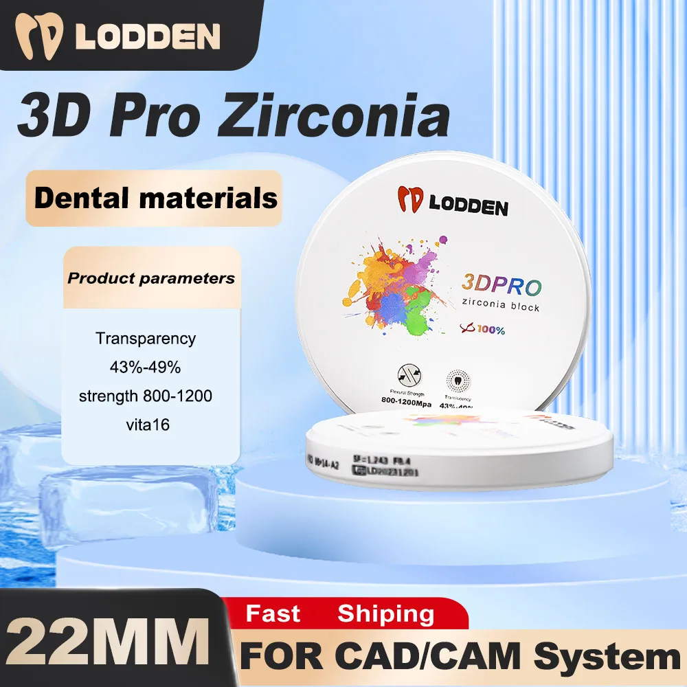 

Dental Lab Zirconia Block 3D PRO 98x22mm Multilayer Zirconia Disc Dentist Material Vita 16 Colors for CAD CAM Open System