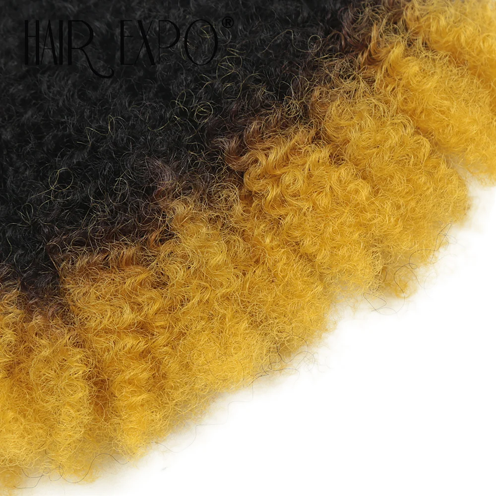 6er-Set Afro Kinky Curly Haarbündel 8' Synthetische Haarverlängerungen Lockige Weave Ombre Protein Faser Marley Twist Flechthaar – Detail 24