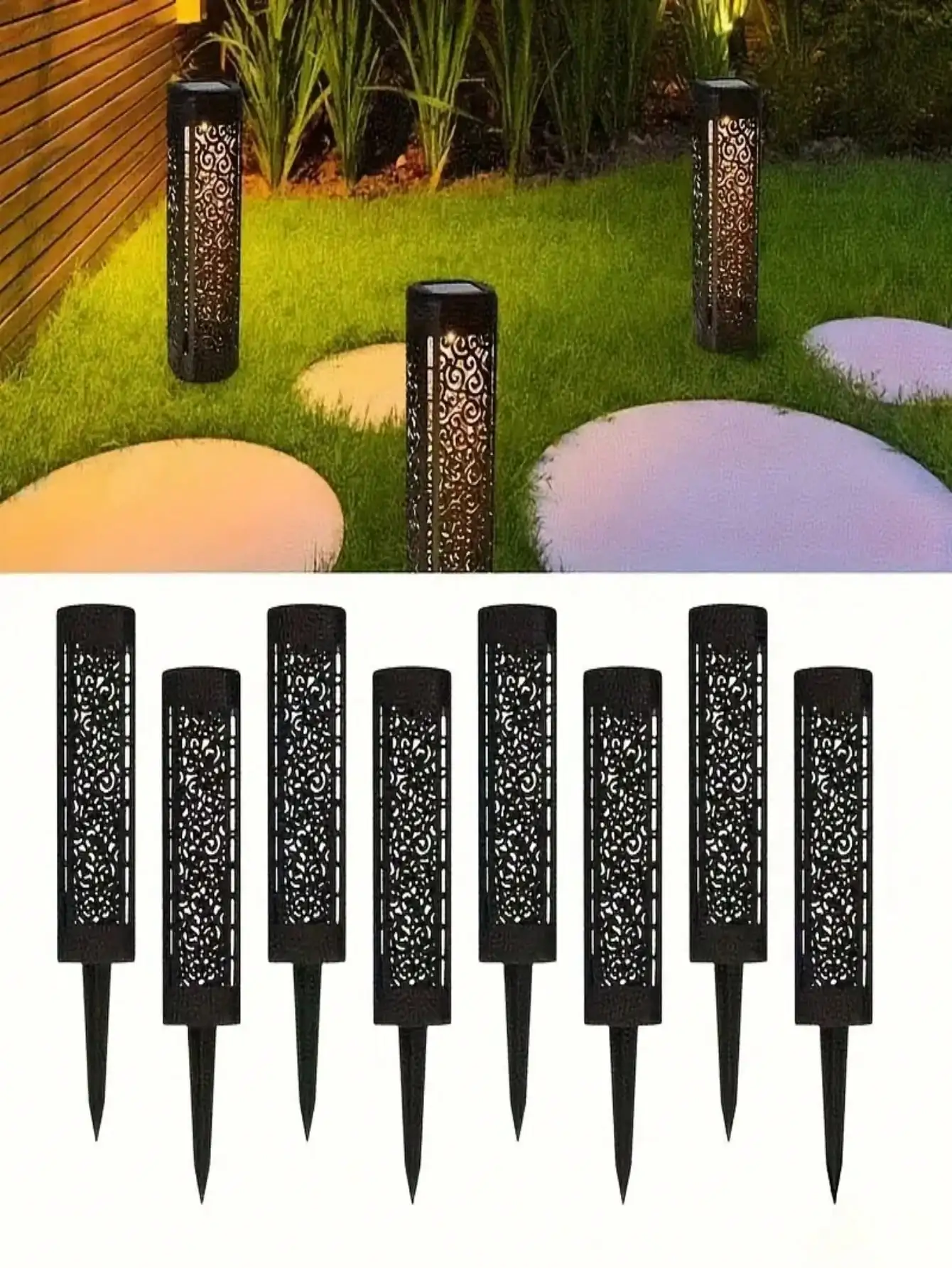 مصباح أرضي للحديقة بالطاقة الشمسية - ديكور مسار LED تلقائي (300 مللي أمبير في الساعة) للفناء والحديقة والمسار والحديقة والشارع والحفلات والمهرجانات #2