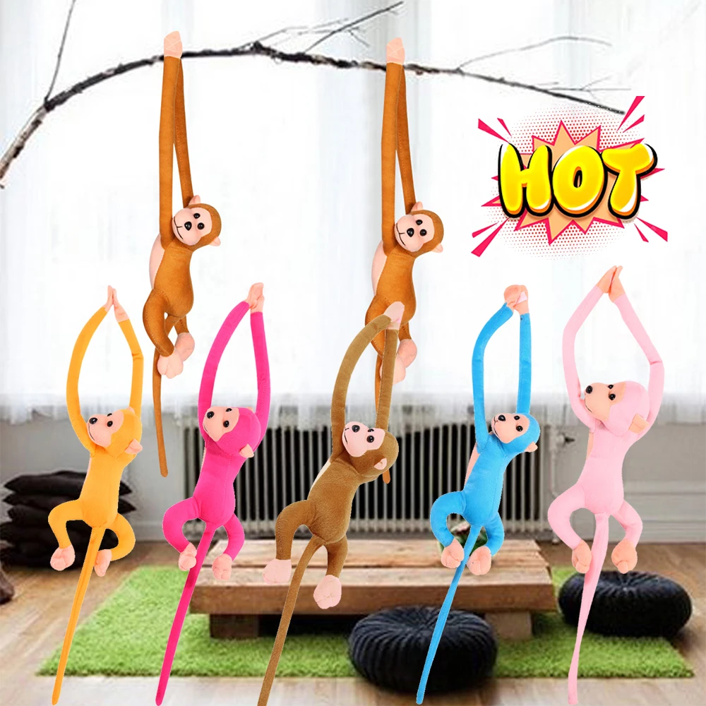 60cm Long Arm Tail Monkey Doll Soft Plush Toy Baby Stroller Bedding Sleeping Appease Toys Home Decoration Curtains Hanging Doll