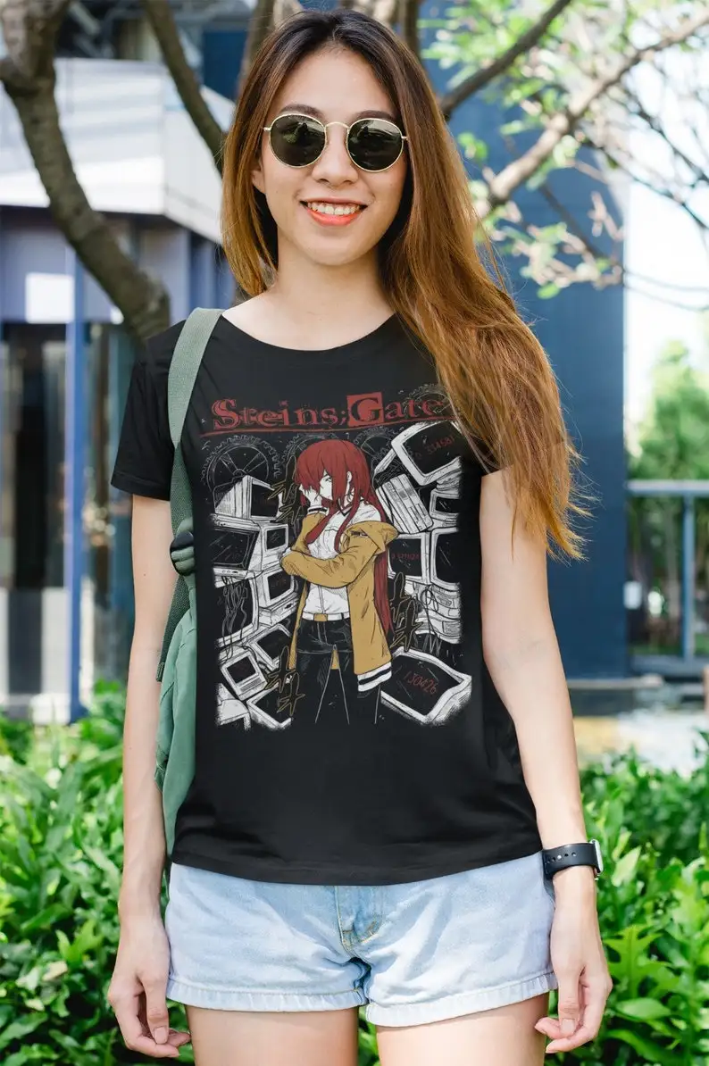 Steins Gate Makise Kurisu Shirt,Anime Shirt,Manga Shirt,Graphic Tee,Okabe T-Shirts