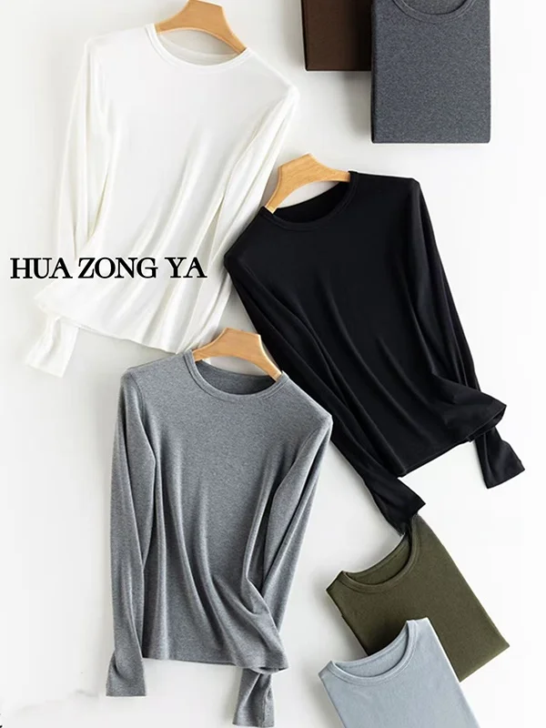 

Классический круглый вязаный свитер из смесовой пряжи с жемчужным эффектом, базовый слой, осень-зима, новинка, женская модная теплая кофта с длинным рукавом