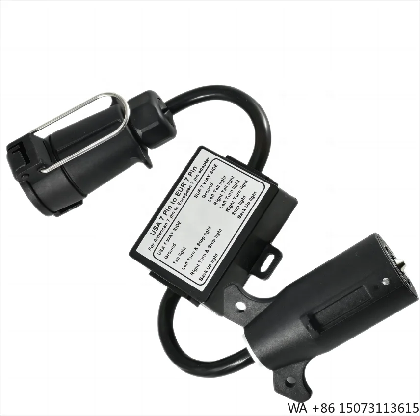 Us to EU Connect Optical Converter US 7-way Flat Socket to EU 7-pin Round Plug  Two-conductor Stop signal Separation Converter