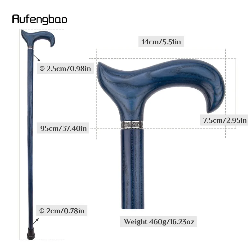 Wooden blue plum blossom cane scepter domineering pull wind pure wood creative gentleman fashion cool crutches view 3