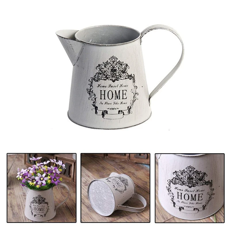 ABYO 2X Antiker französischer Stil, rustikal, primitiv, Krug, Krug, Krug, Blumenvase für Hochzeit, Party, Dekoration