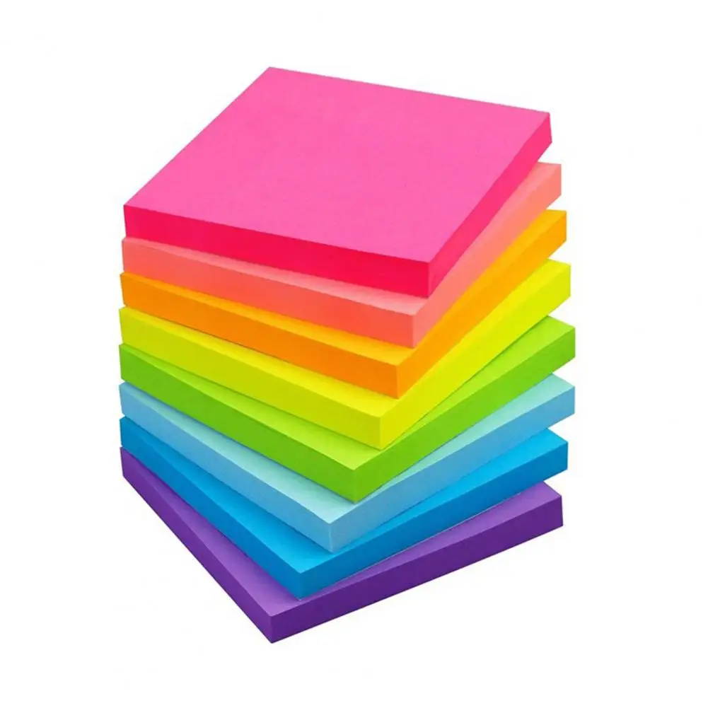 8-color Sticky Notes Eye-catching Sticky Notes Colorful Heart Square Sticky Notes Set for Home Office School Supplies Removable