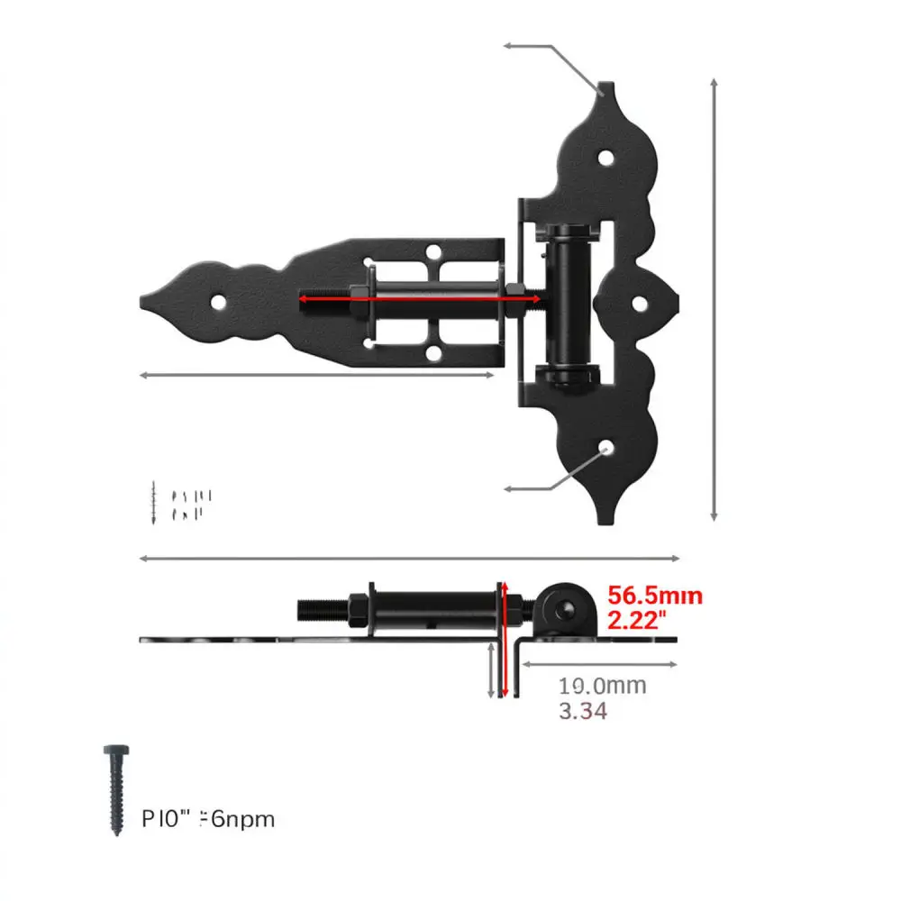 Heavy Duty Spring Hinge And Latch Set For Outdoor Garden Wood Fence Pvc Gate Automatic Closing Hardware System