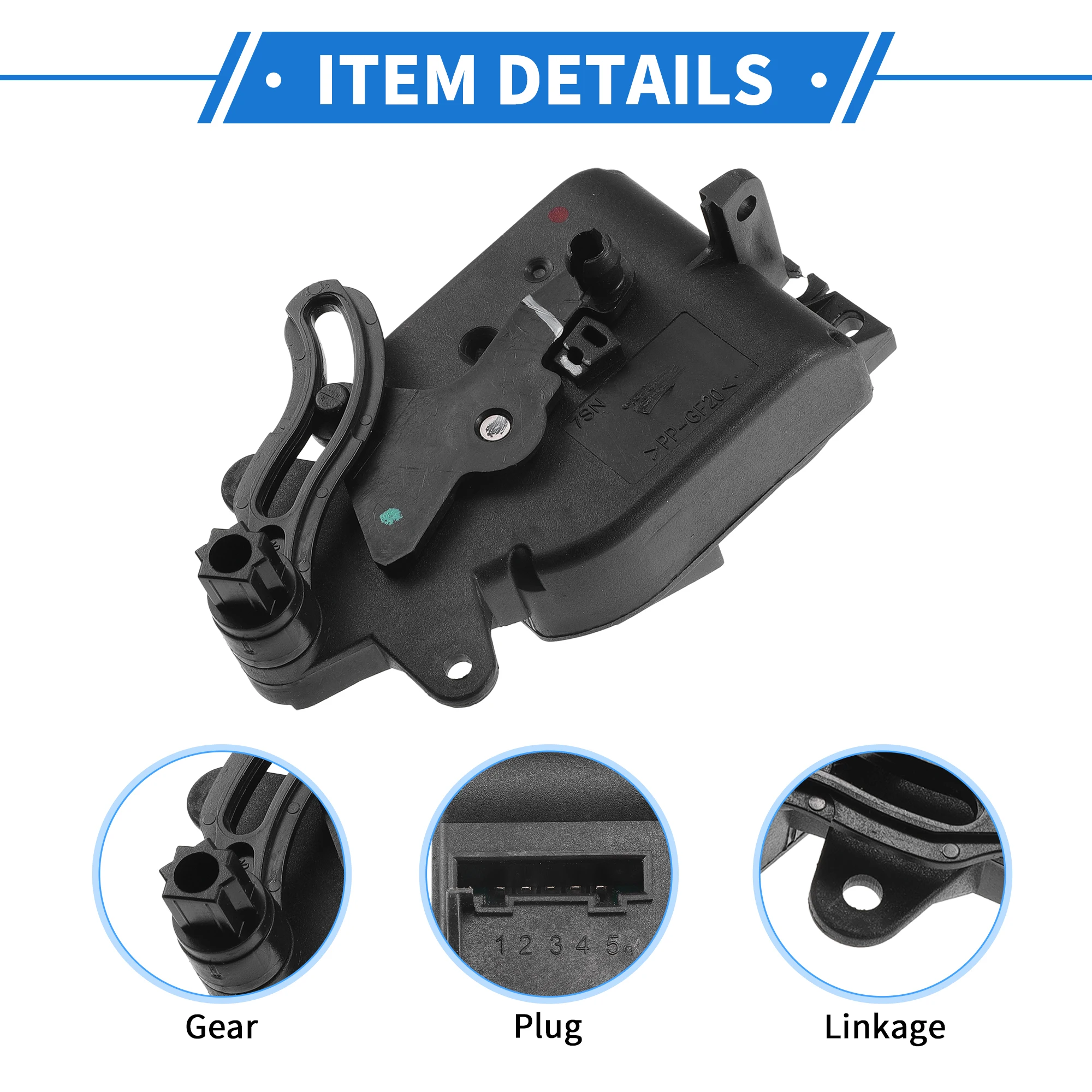 UXCELL HVAC Heater Blend Door Actuator Compatible for Audi A3, Durable Plastic Black