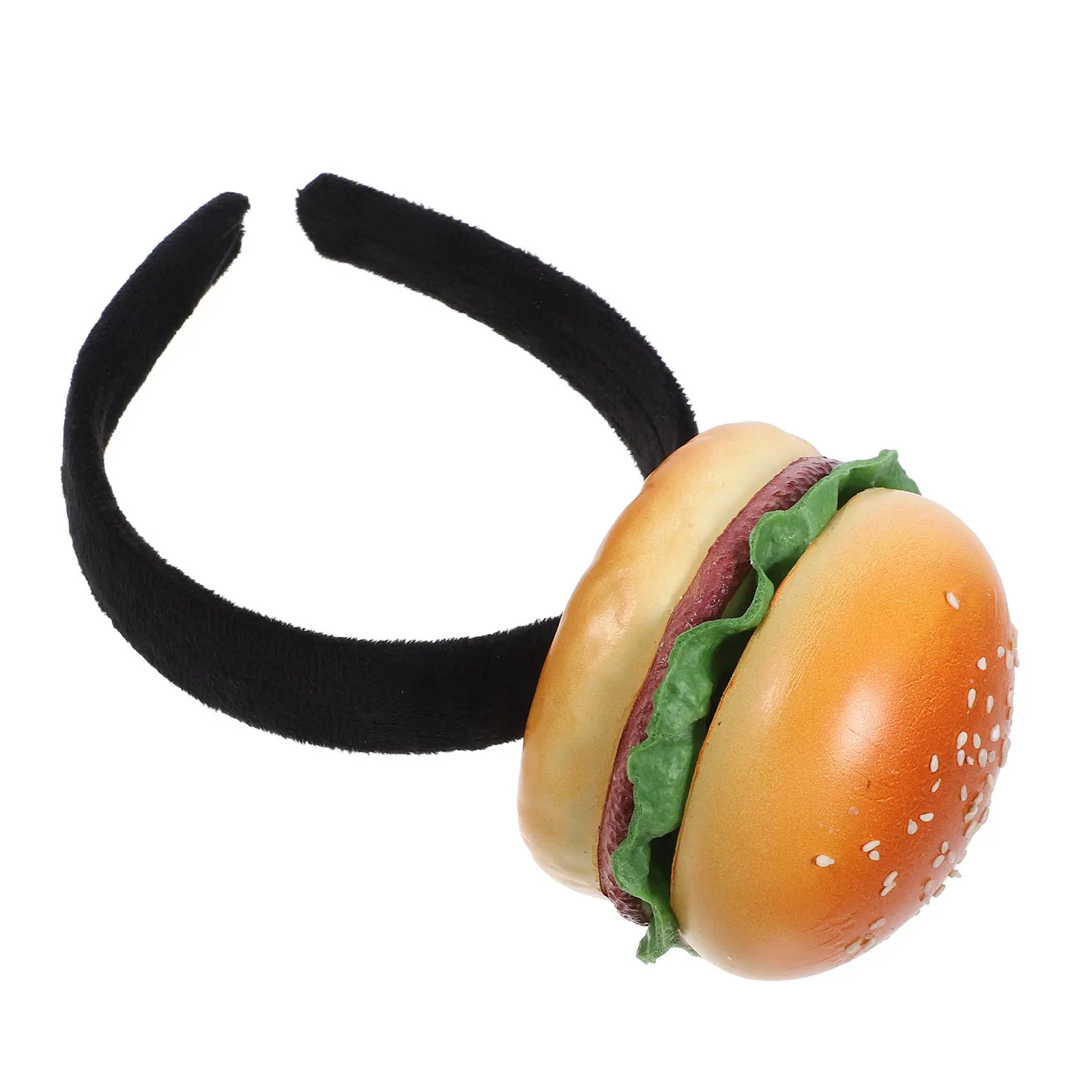 Burger Shape Headband Soft Sponge Material Attractive Party Selfie Prop Themed Event Cosplay Performance Decor Festive Headgear