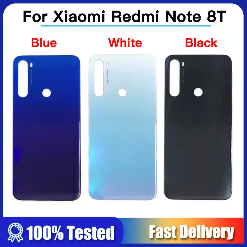 High quality Back Glass Rear Cover For Xiaomi Redmi Note 8T Battery Door Housing Battery Back Cover Adhesive Sticker For Note8T