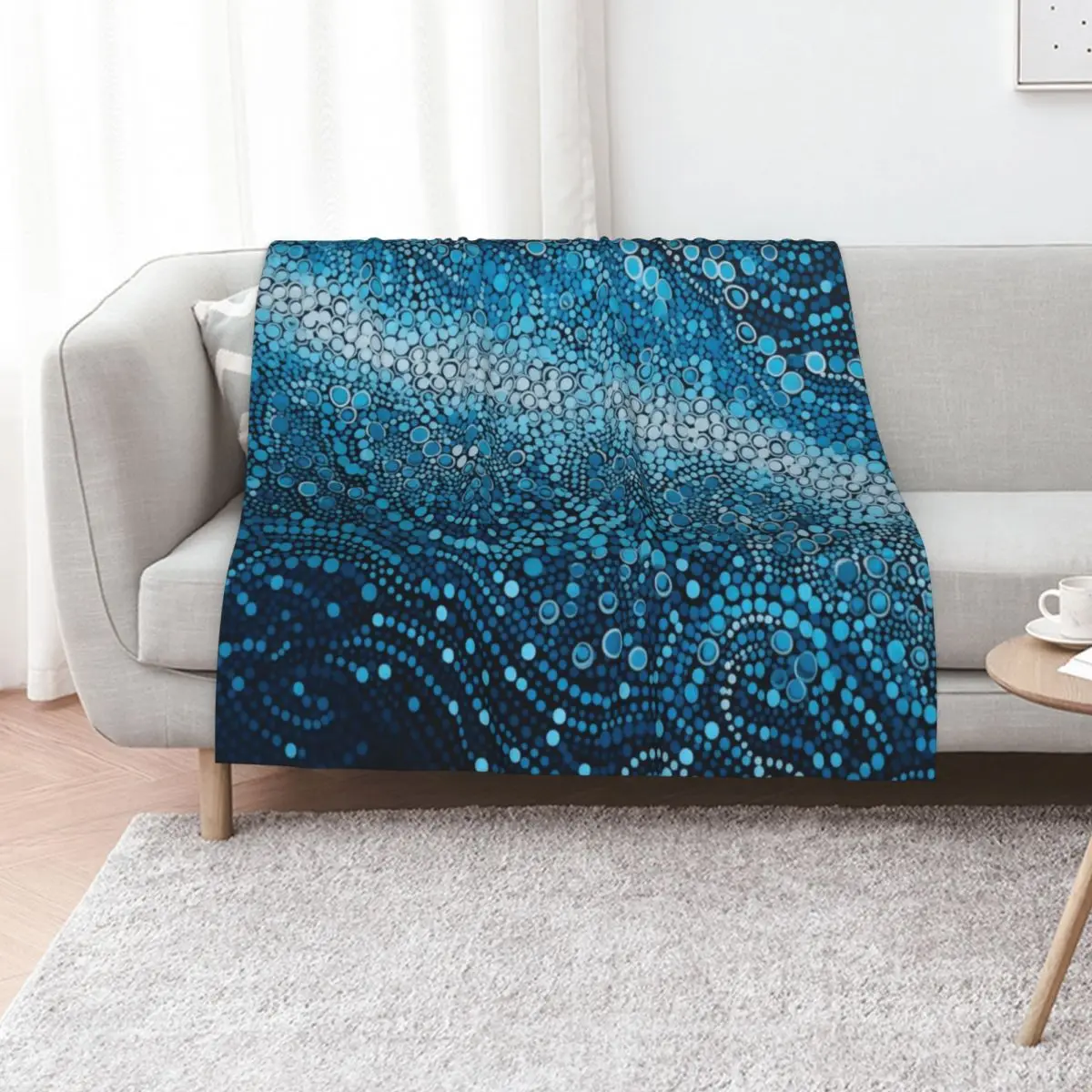 Aboriginal Authentic Art - With The Waves Throw Blanket Decorative Beds Shaggy Kid'S Baby Thermal sofa bed Blankets