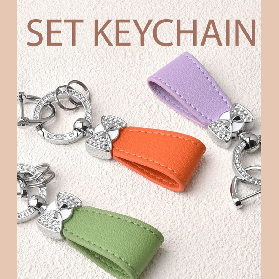 French small fresh bow keychain pendant creative personality cute girl bag ins wind car key chain
