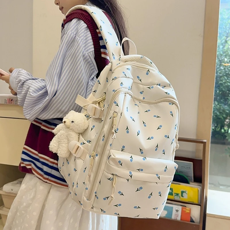 

Cute Backpack Girls Fashion School Bag Large Capacity Student Schoolbag For Teenage Portable Travel Storage Bag for Kids Bookbag