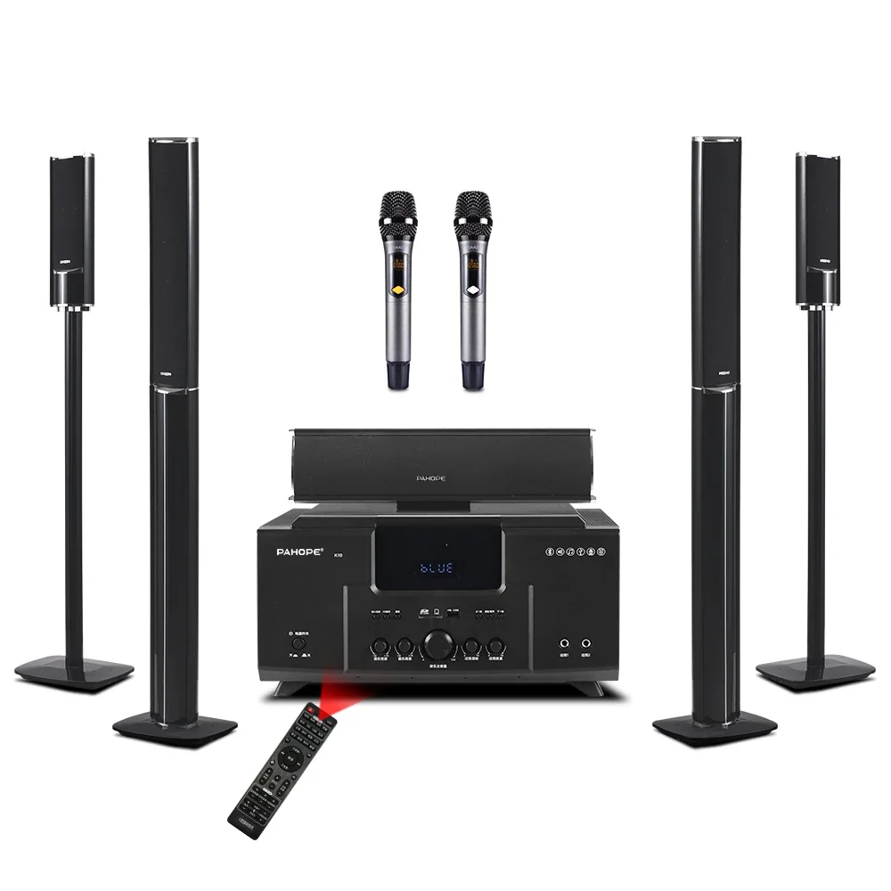 

K10 5.1 Surround Home Theater System With Karaoke USB Wireless Microphone Amplifier Speaker Bt Home Theatre System