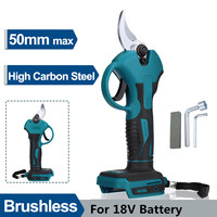 50mm Brushless Cordless Pruning Shear Electric Tree Branch Cutter Fits 18V Battery Fruit Tree Bonsai Pruner High Efficient