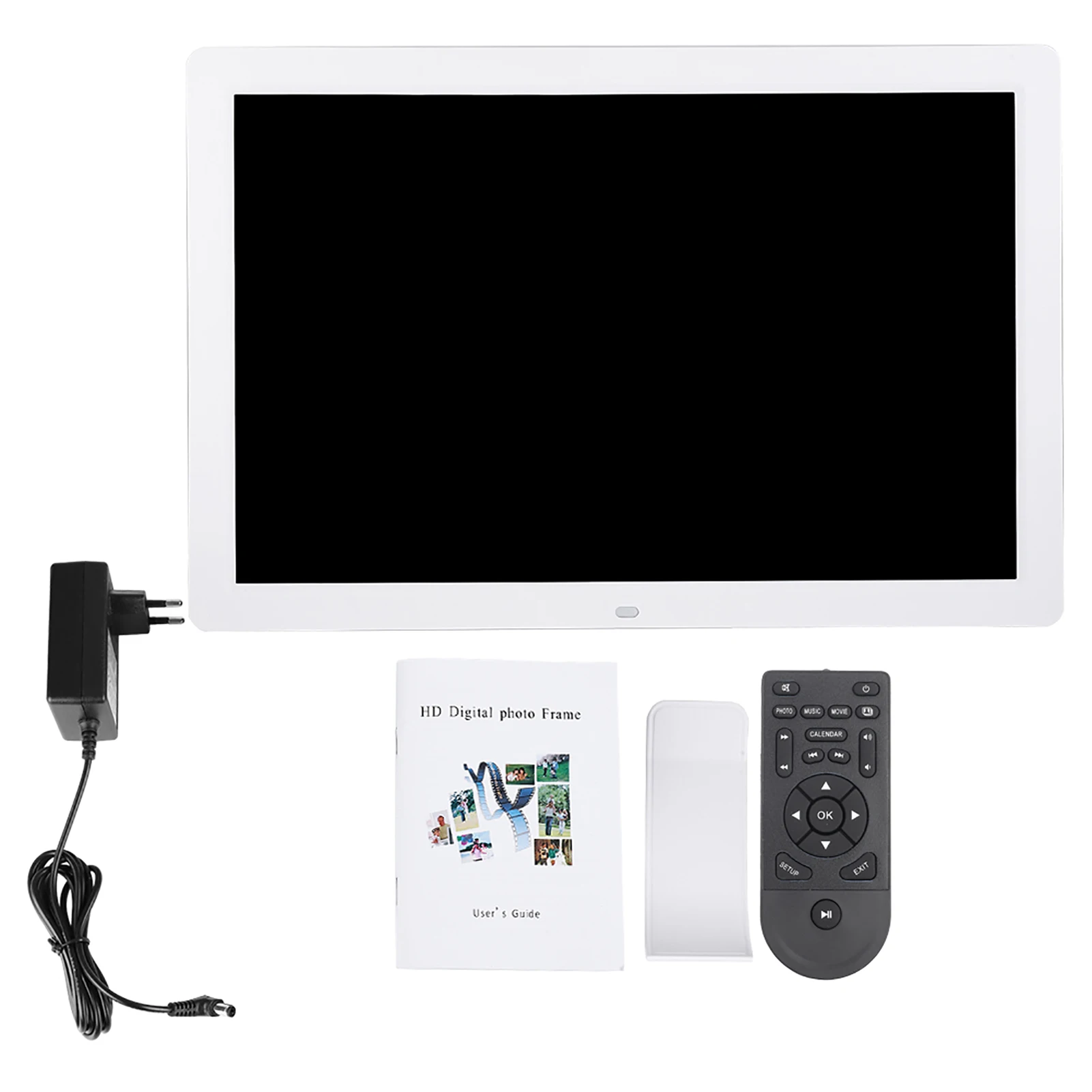 17Inch 1440*900HD Digital Music Photo Picture Frame Alarm Frame Clock Player Album Remote Control Clear Display Multi Functional