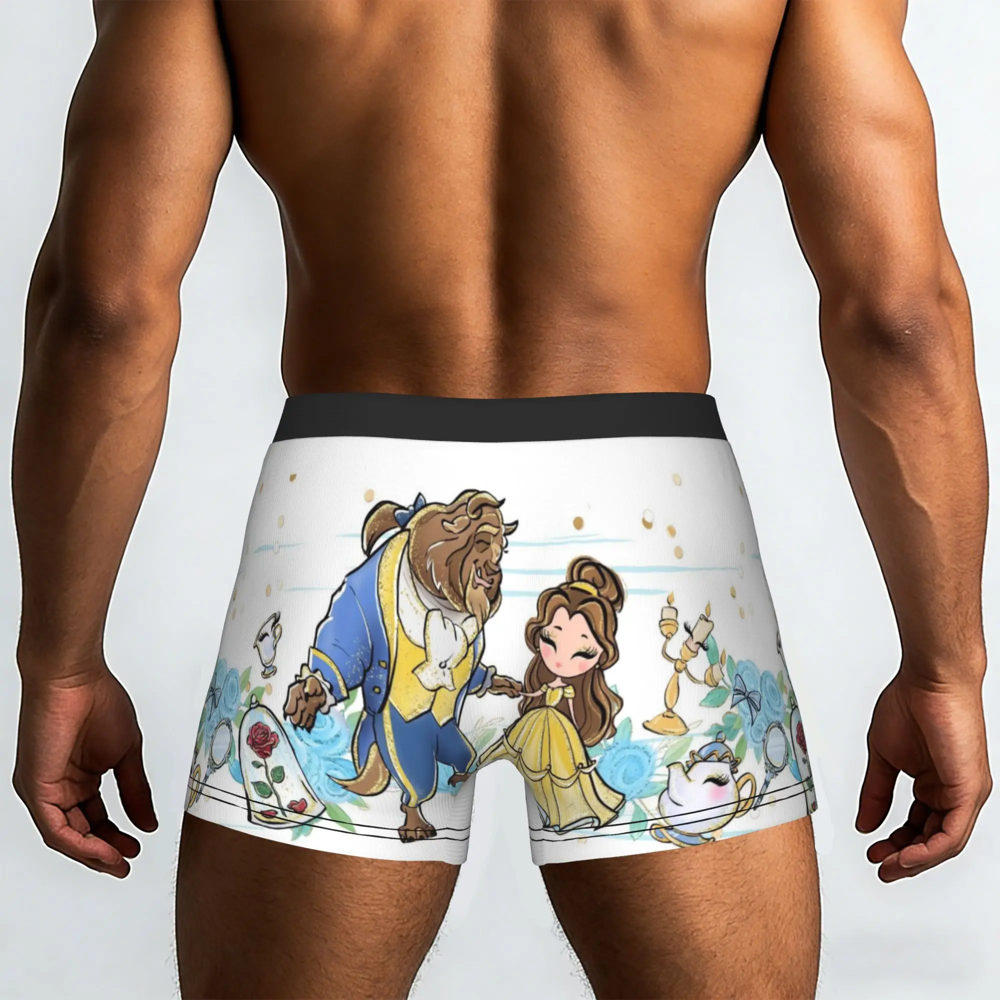 Custom Beauty Anime And The Beast Boxer Shorts For Men 3D Print  Underwear Panties Briefs Stretch Underpants