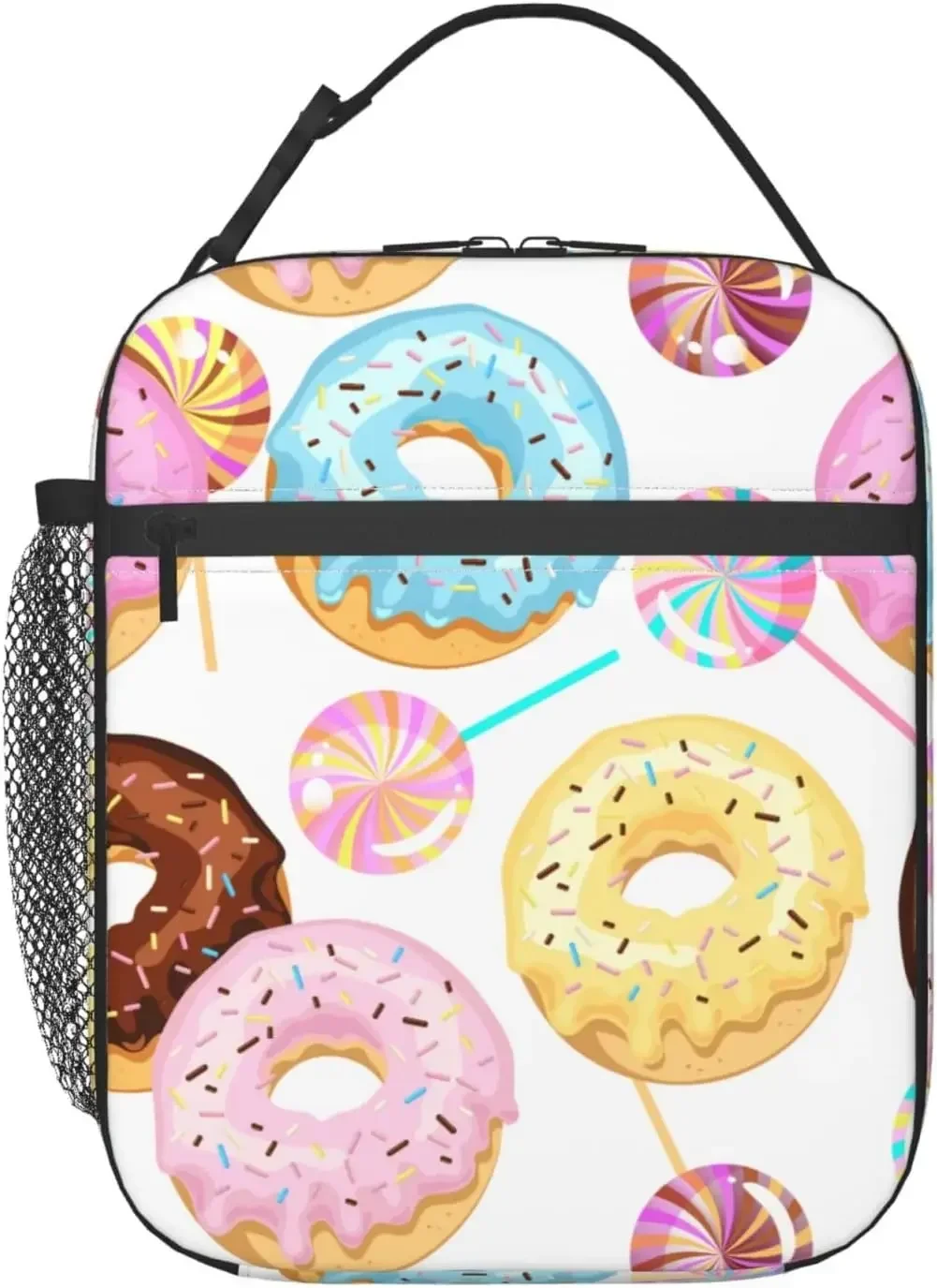 

Cute Colorful Donut Lunch Bag Insulated Reusable Lunchbox Portable Cooler Lunch Tote Bag For Women Men Work Picnic Travel