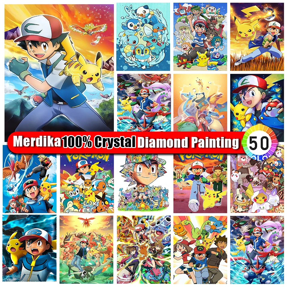 Picture Size 100% Crystal Diamond Painting Pokemon New Collection 2024 Full Diamond Mosaic Anime 5D DIY Cross Stitch Kits GIFT