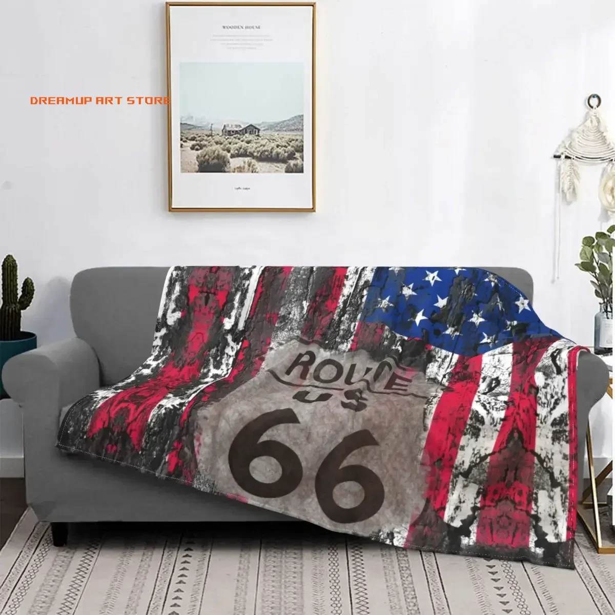 2026 Route 66 Mother Road My Version Blankets Fleece Ultra-Soft Throw Blankets For Bedroom Sofa Bedspread For Living Room/Bedroo