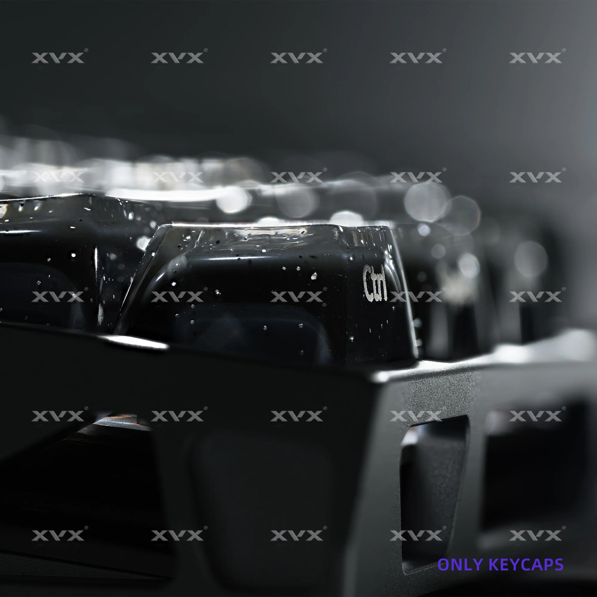 XVX Schwarze Kristall-Tastenkappen mit Glitzerpulver Glänzende Tastenkappen MDA/OEM Profil 122/136 Tasten Double-Shot Glänzendes Tastenkappen-Set – Detail 12