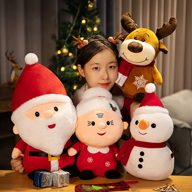 New 23/40/50CM Cartoon Santa Claus Plush Toy Stuffed Elk Snowman Animal Pillow Dolls Christmas Gifts For Xmas Tree Decor