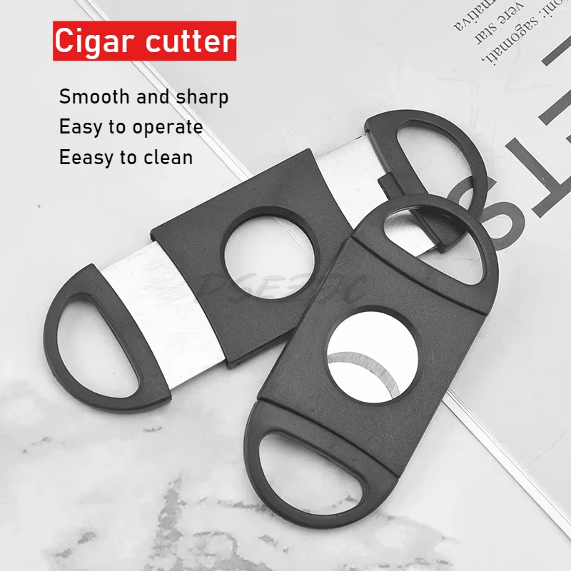 Simple Double Edge Cigar Knife Stainless Steel Manual Cigarette Scissors Creative Tobacco Accessories Cutting Cigar Clippers