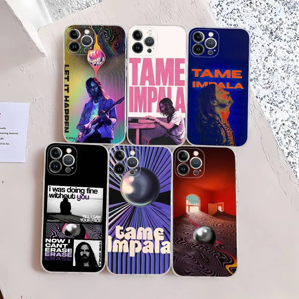 Psychedelic Pop Band T-Tame I-Impala Transparente Handyhülle für iPhone 17 Air 16 Pro Max 15 14 13 12 11Plus Stoßfeste Hülle