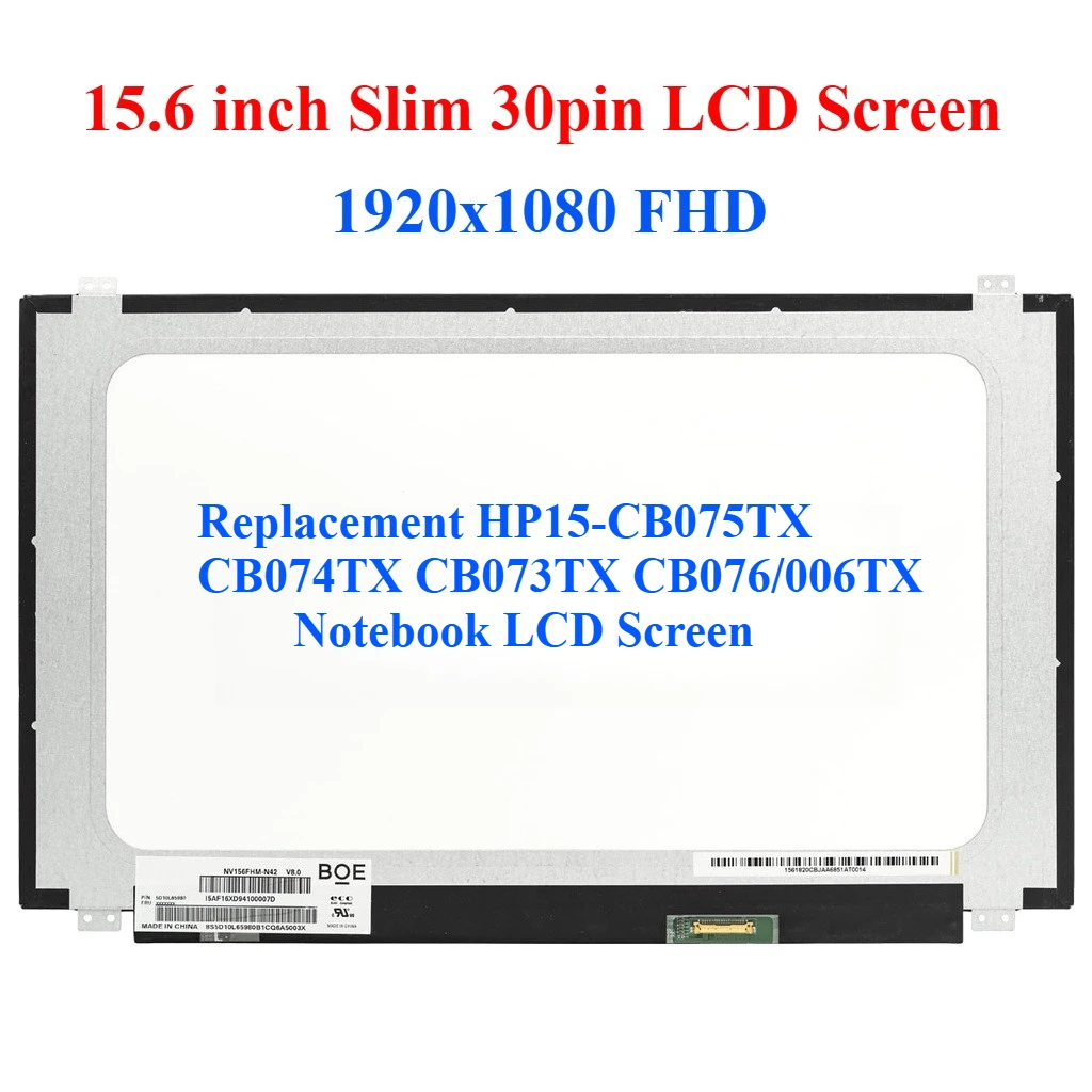 For HP15-CB075TX CB074TX CB073TX CB076/006TX  Notebook LCD Screen