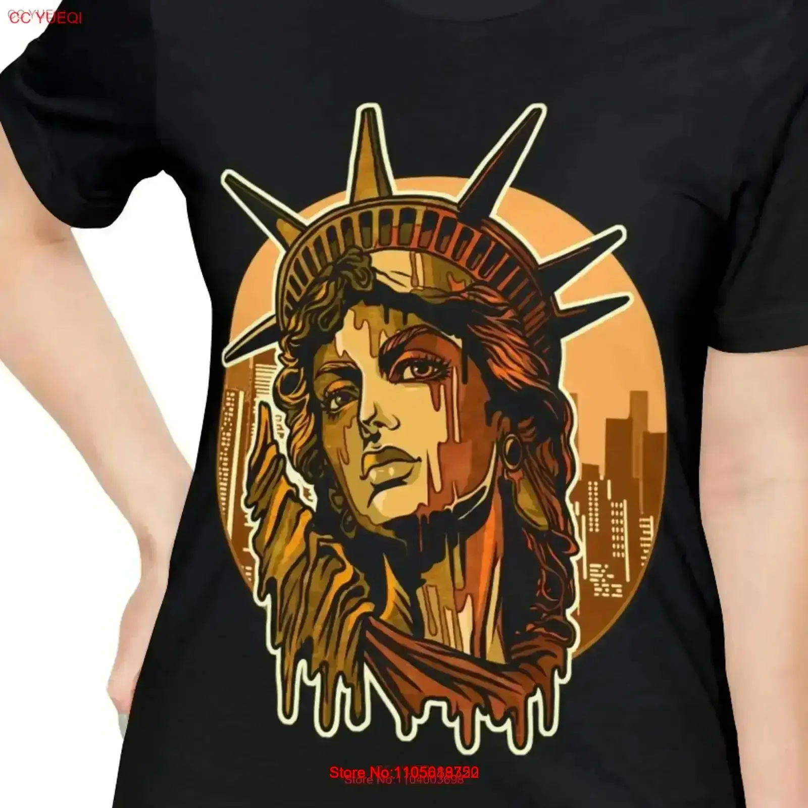 Statue Of Liberty T Shirt New York City Building Background Perfect Birthday For Him Her Yorker Nueva Woman Man vintage Washed
